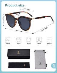 SOJOS Classic Retro Round Sunglasses Women Men Large Glasses SJ2067