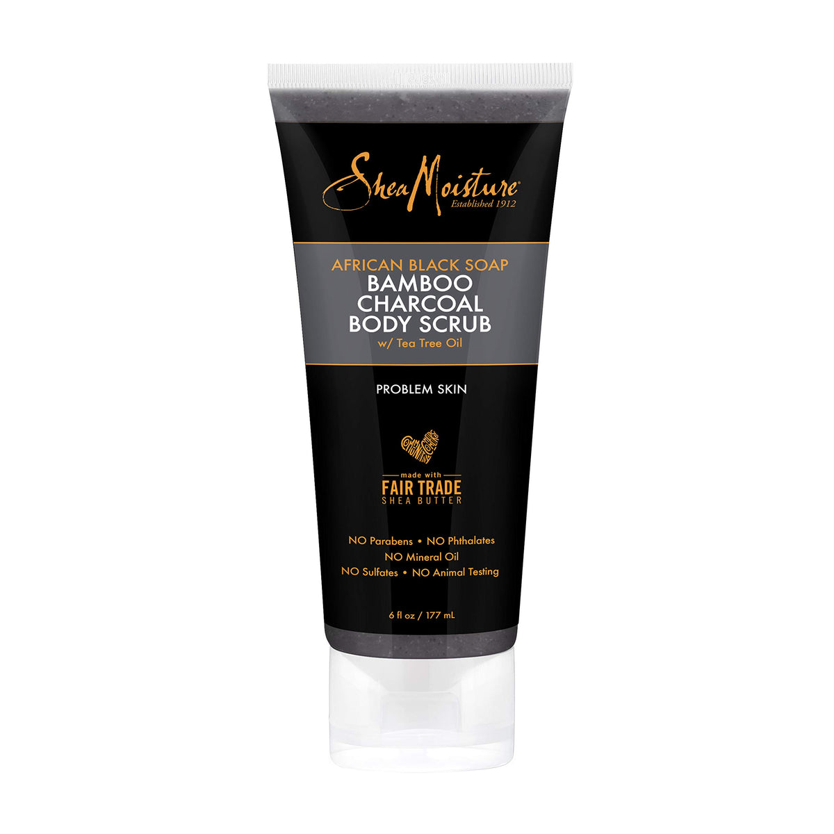 Shea Moisture African Black Soap & Bamboo Charcoal Body Scrub, 6 oz