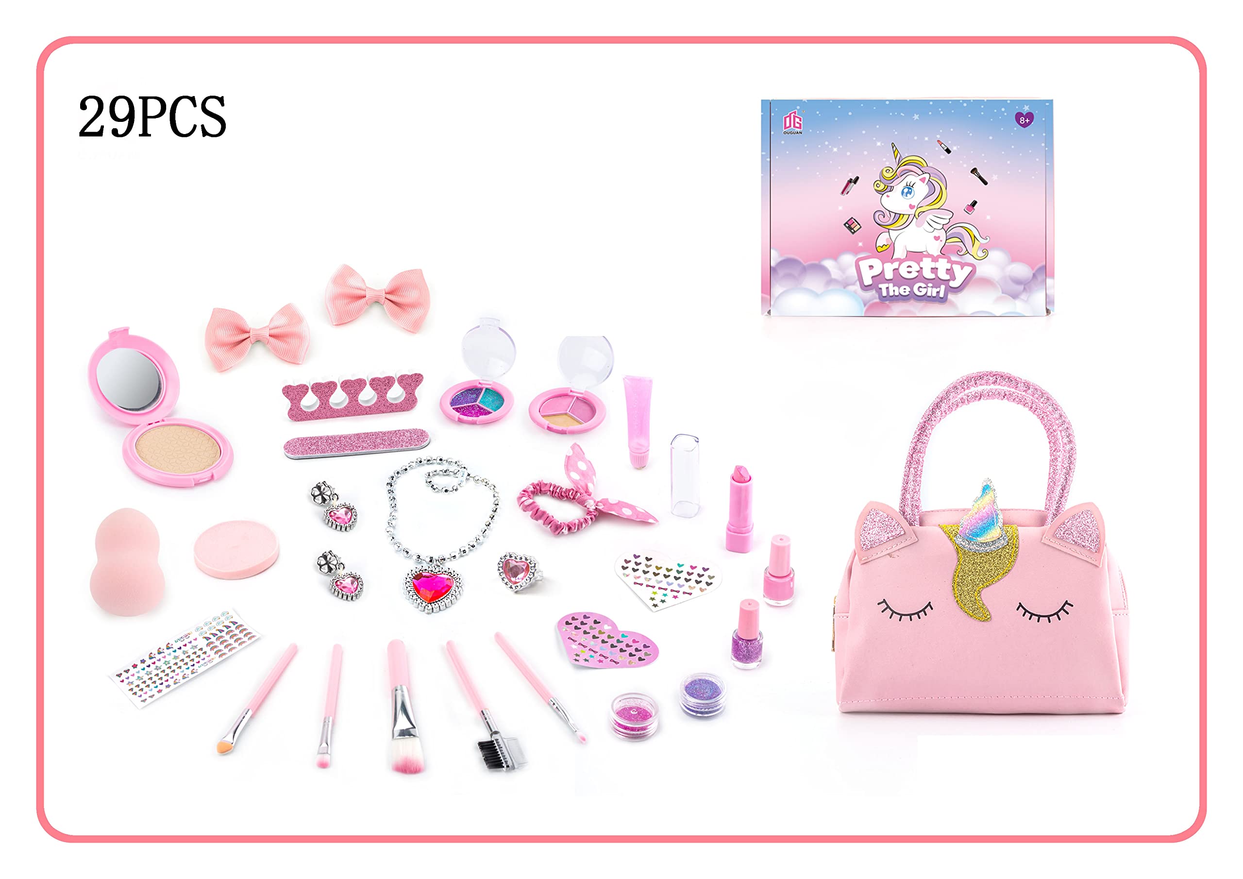 AM ANNA Kids Makeup Kit for Girl Makeup Kit Toys for Girls Play Real Makeup Girls Toys Washable Make Up for Little Girls Non-ToxicToddlers Pretend Makeup Cosmetic Kits,Age 3+Year Old Children Gift