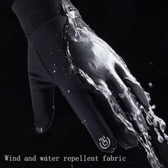 AnnuoYi Winter Gloves, Men's And Women's Touch Screen Gloves Insulated, Windproof Waterproof Anti Slip Warm Gloves Suitable For Running Driving Cycling Working Hiking - Black