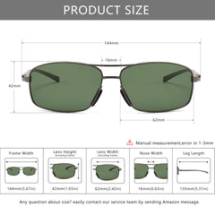 SUNGAIT Ultra Lightweight Rectangular Polarized Sunglasses UV400 Protection