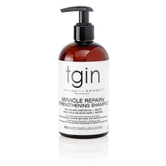 tgin Miracle RepaiRx Strengthening Shampoo for Curly, Coily and Wavy Hair, with Black Castor Oil and Biotin, Repairs, Protects, and Restores Damaged Hair, 13 oz