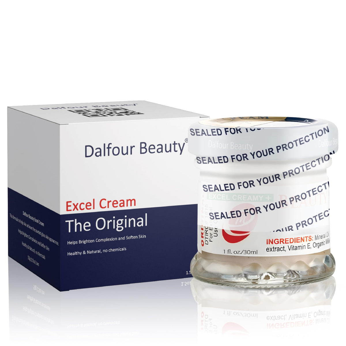 Dalfour Beauty Whitening Cream- 50g (1.5oz)| Help Brighten complexion & soften skin | Formulated with Glycolic Acid & natural extracts to achieve the Coveted glass skin appearance| Skincare Regimen
