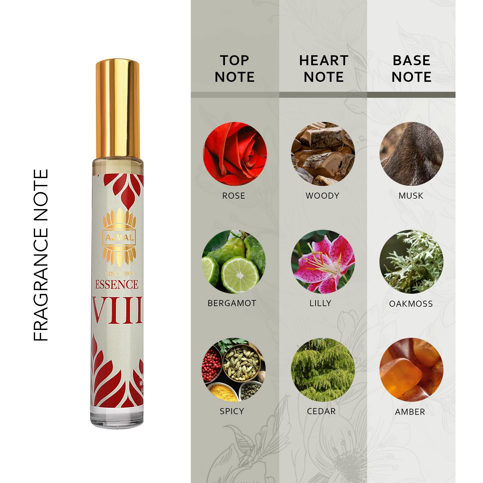 Ajmal Essence VIII Long-lasting Concentrated Perfume 10ml Gift for Men and Women