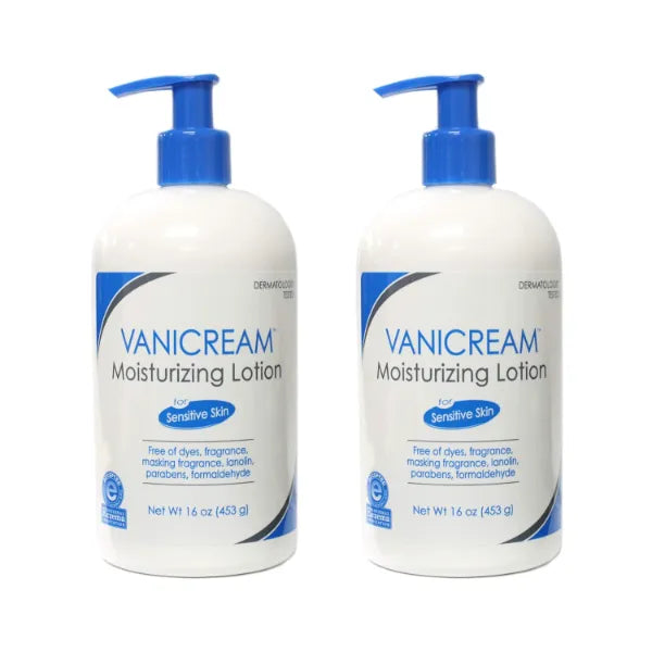 Vanicream Moisturizing Lotion with Pump, Body Lotion for Sensitive Skin – Fragrance & Dye-Free Daily Hydration - 16 Ounce (Pack of 2)