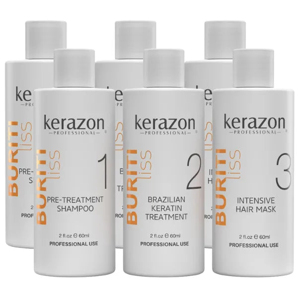 Kerazon Professional Buriti Liss Brazilian Keratin Treatment KIT 2fl.oz/60ml (Pack of 2)