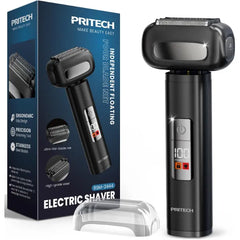 PRITECH Electric Foil Shaver for Men, Electric Razor for Men Face, Skin-Friendly Design, Wet & Dry Waterproof, Easy Clean, Rechargeable LED Display (Black)