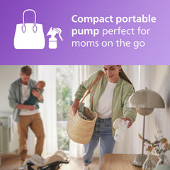 AVENT Philips Manual Breast Pump - Easy Pumping with Natural Motion Technology - Transparent, SCF430/03