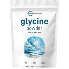 Micro Ingredients Glycine Powder, 1KG (2.2 Pounds), Glycine 1000mg Per Serving, Water Soluble and Product of USA
