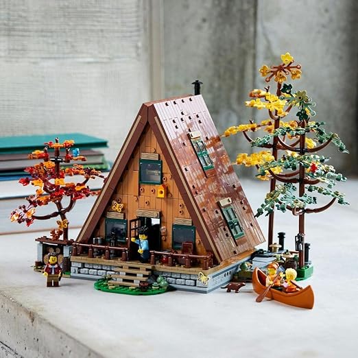 LEGO 21338 Ideas A-Frame Cabin Set, Countryside House Model Building Kit for Adults with 4 Customisable Minifigures & Wildlife Animal Figures, Gift idea for Him or Her