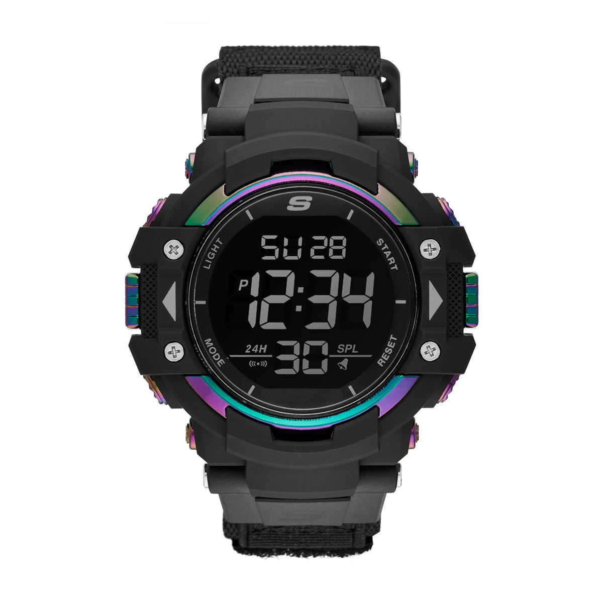 Skechers Casual Digital Watch for Men - Keats Black/Multi