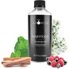 AROMELY Diffuser Oil Majestique a Sophisticated Blend of Bergamot, Sandalwood, Oud, Jasmine, Saffron, Sweet Berry, Oakmoss, and Vanilla Creating an Exquisite Fragrance for Scent Diffusers