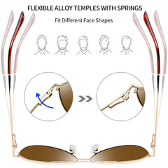 Joopin Sunglasses for Men Women, Polarized Classic Sunglasses Lightweight Metal Frame UV400 Protection