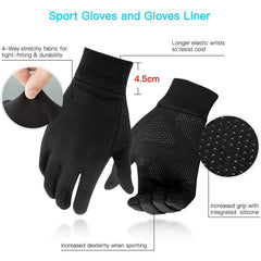 Arabest Running Gloves - Lightweight Sports Gloves, Winter Warm Gloves for Man and Woman, Touch Screen Non-Slip Gloves for Driving, Cycling, Hiking, Skating