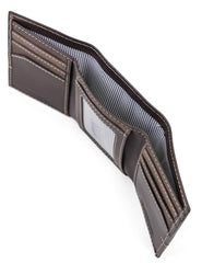 Timberland Men's Canvas & Leather Trifold Wallet - Dark Earth