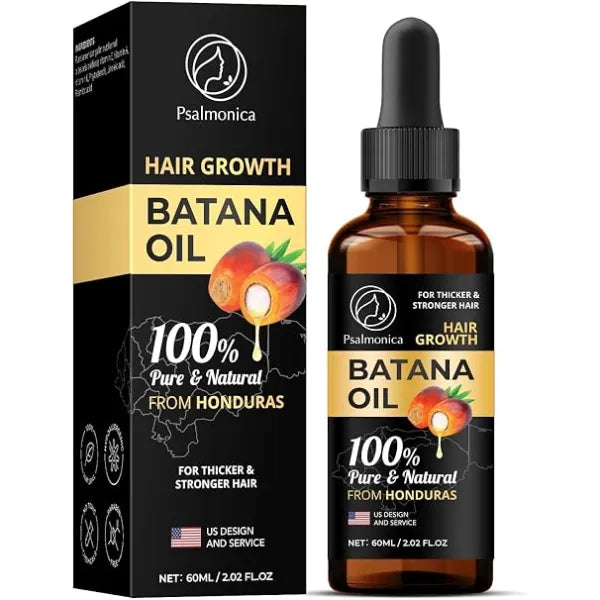 Psalmonica 100% Pure Batana Oil Hair Growth Serum Natural Serum for Thicker Stronger Hair Effective Hair Growth Oil for Women & Men Nourishing Scalp Treatment for Damaged Hair 2.02 Fl Oz Pack of 1
