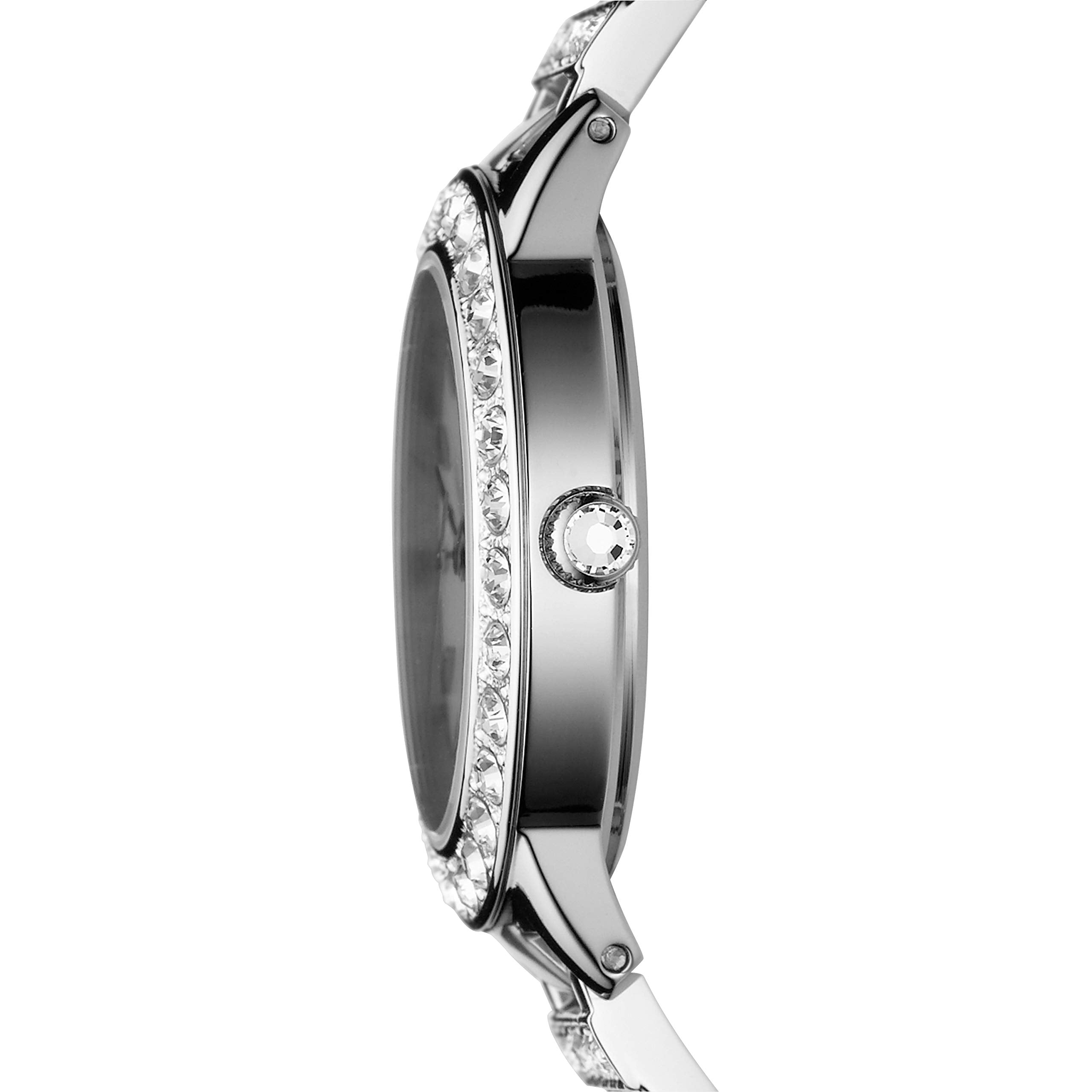 Fossil Jesse Women's Watch with Crystal Accents and Self-Adjustable Stainless Steel Bracelet Band Silver