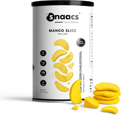 SNAACS Freeze-Dried Mango Slices, No Added Sugar, Naturally Sweet & Crispy - 2 oz, 56 g