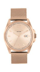 COACH WOMEN'S CARNATION GOLD DIAL IONIC PLATED ROSE GOLD STEEL BRACELET WATCH - 14504253