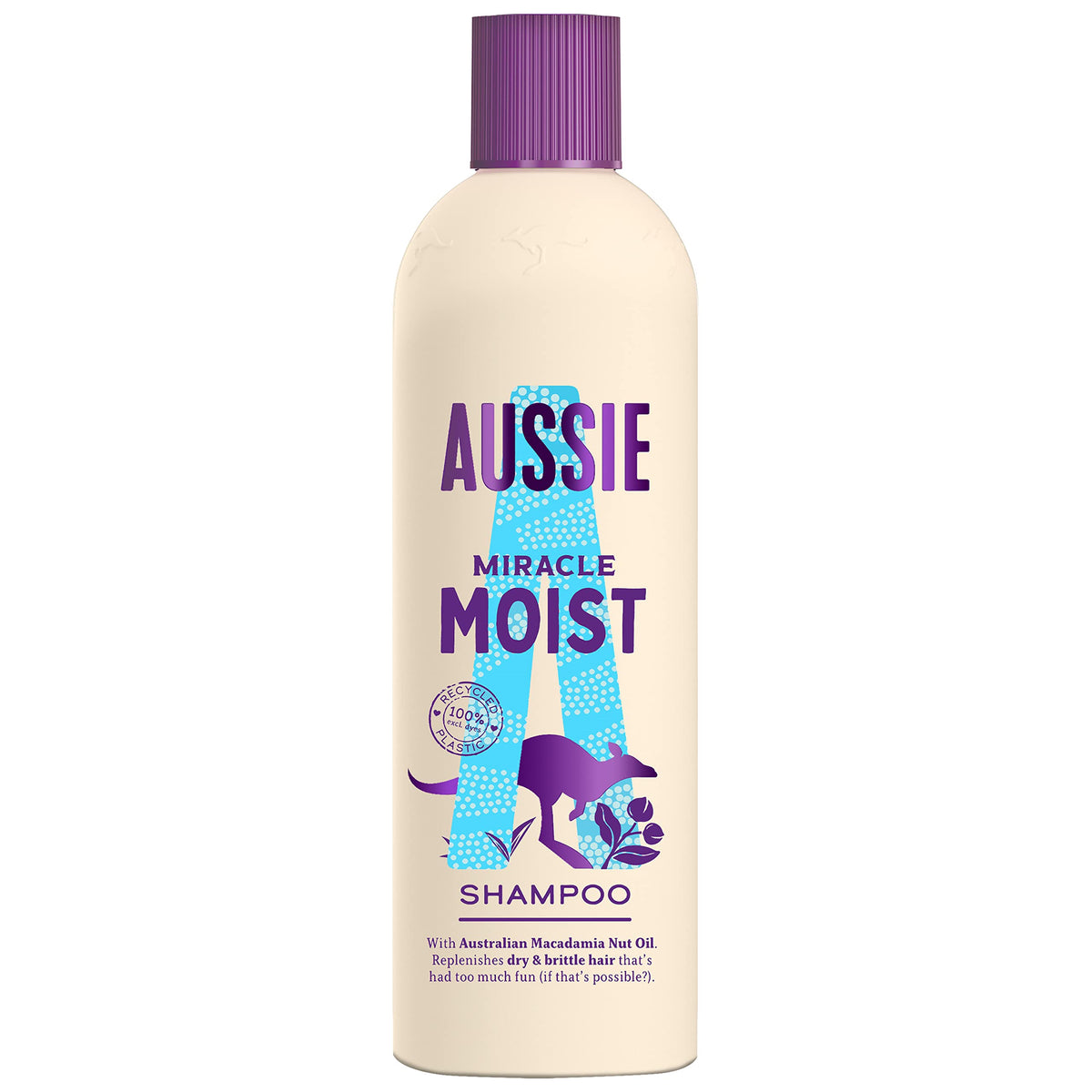 Aussie Miracle Moist Shampoo, For Dry, Really Thirsty Hair 300 ml. Silicone & Paraben Free, Multicolor
