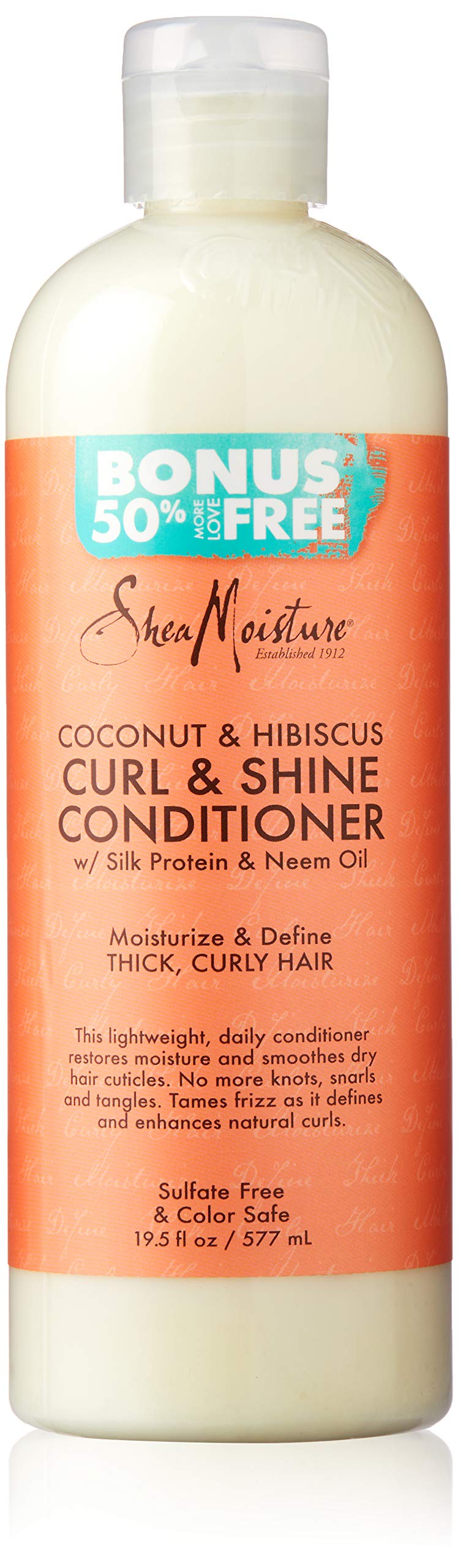 Shea Moisture Coconut & Hibiscus Curl & Shine Conditioner, 19.5 Pound