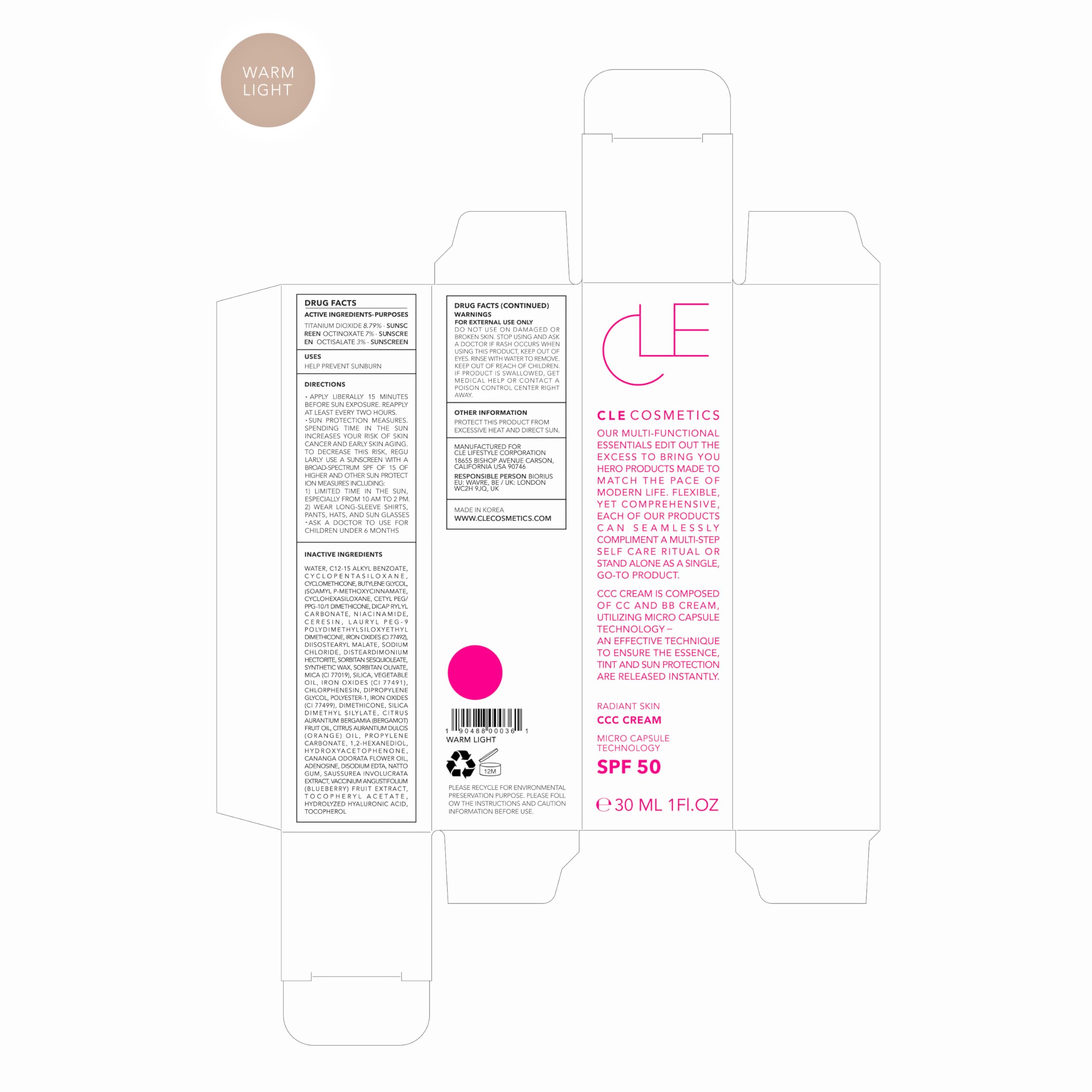 CLE CCC Cream Warm Light
