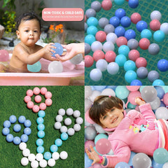 50 Soft Plastic Ball Pit Balls - Plastic Toy Balls for Kids - Ideal Baby Toddler Ball Pit, Ball Pit Play Tent, Baby Pool Water Toys, Kiddie Pool, Party Decoration, Photo Booth Props