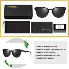 KANASTAL Polarized Sunglasses for Women Men, Classic Driving Ladies Sun Glasses, Fashion Butterfly Shades for Womens Outdoor 100% UV400 Protection
