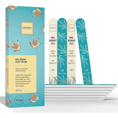 Onsen Secret Japanese Nail File - Professional 10-Pack Nail Files, Double Sided Natural & Acrylic Filers - 120/180 Grit - Disposable, Salon Smooth | Best Onsen File for Shiny Nails