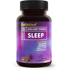 BioEmblem Natural Sleep Aid for Adults with Melatonin, Valerian Root, Suntheanine & More Healthy Sleep Supplement Herbal Sleeping Pills 60 Capsules With Valerian Root, Suntheanine and More Natural Sleep Aid to Support Healthy Sleep and Restful Nights