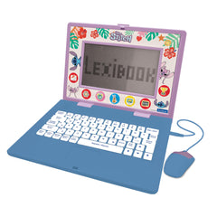 Lexibook, Disney Stitch, Bilingual and Educational Laptop ENGLISH/FRENCH, Toy for Children, 170 Activities to Learn, Play Games and Music, Large Screen, Blue/Purple