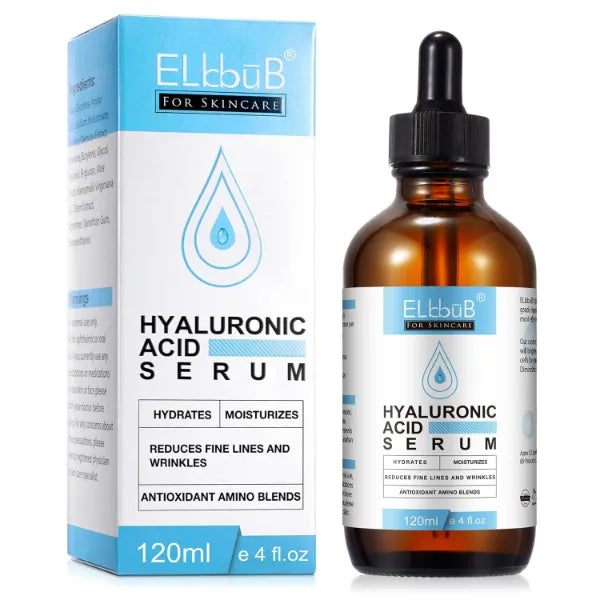 ELBBUB Hyaluronic Acid Serum for Face - 120ml Anti-Aging, Moisturizing Wrinkle Serum for Erasing Fine Lines and Wrinkles Soft Hydrating Easy Absorption Anti Aging Serum