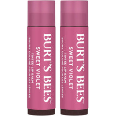 Burt's Bees Lip Tint Balm Stocking Stuffers Gifts, Long Lasting 2 in 1 Duo Tinted Balm Formula, Color Infused with Hydrating Shea Butter for a Natural Looking Buildable Finish, Sweet Violet (2-Pack)