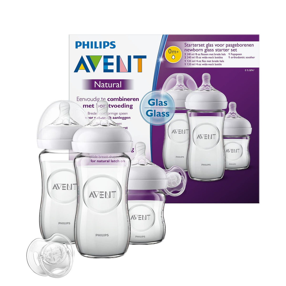Philips Avent Fütter-Set aus Glas für Neugeborene (Modell SCD303/01)