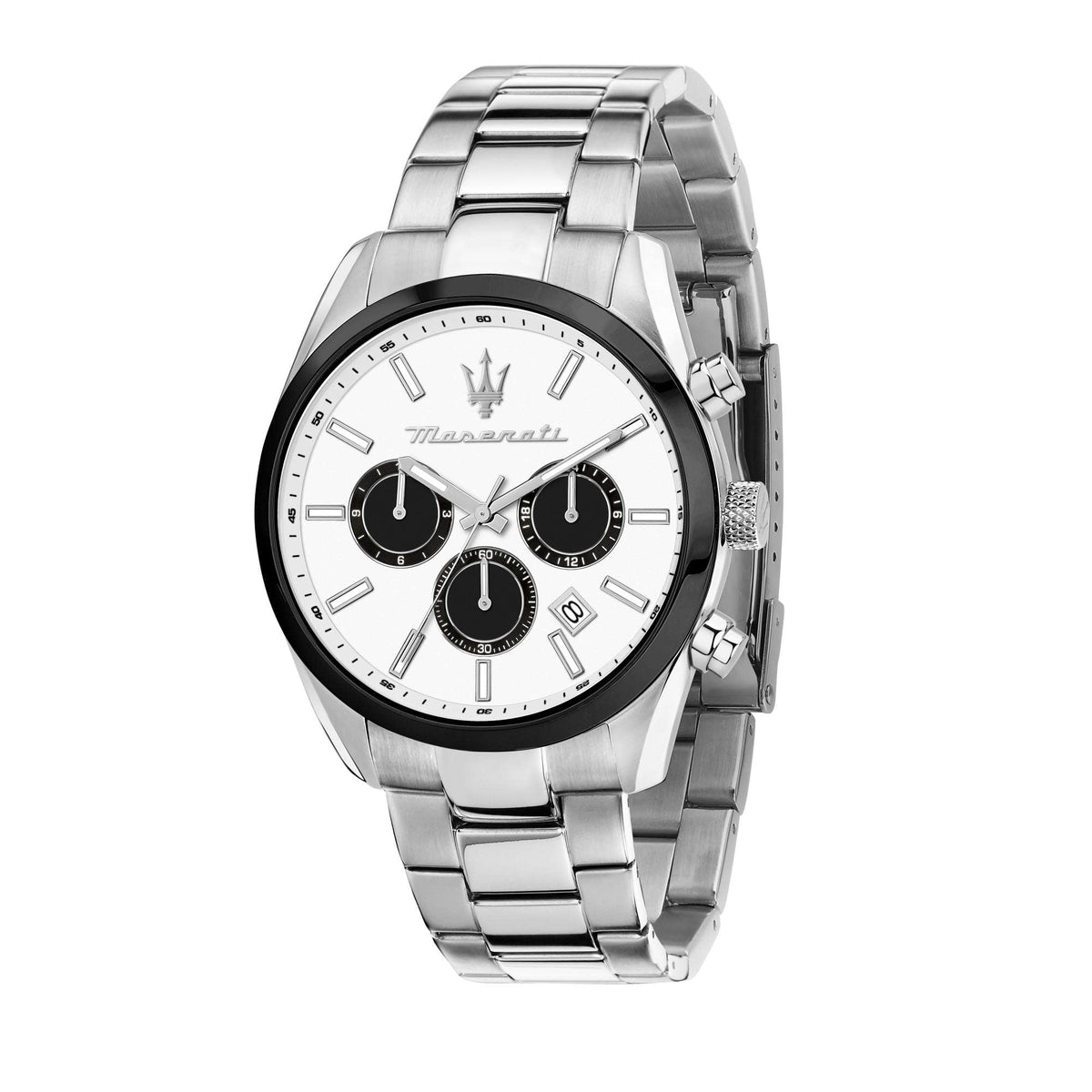 Maserati Attrazione 43mm Men's Watch, Multifunction, Quartz - R8853151004 - Silver/White