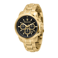 Maserati successo Mens Analog Quartz Watch with Stainless Steel Gold Plated Bracelet R8873621013, Gold, Quartz Watch