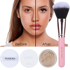 NightGhost Foundation Makeup Sets Full Kit for Women Pack 8 Included Phoera Foundation,Flat Top Kabuki Brush Kit,Primer,Powder Foundation,Makeup Sponges (103 Warm Peach + 104 Buff Beige)
