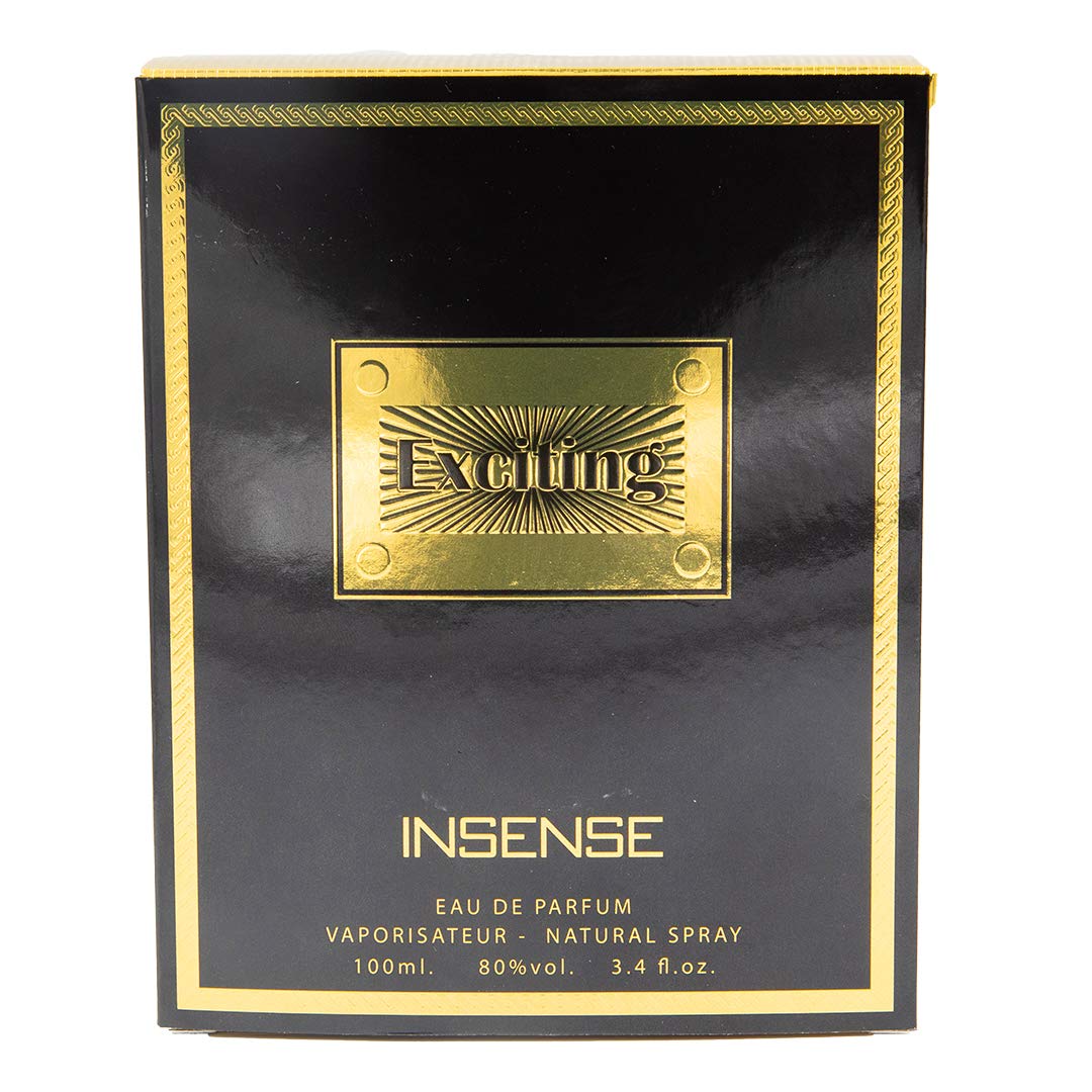 Dumont Exciting Insense - 3.4 oz - Eau De Parfum – Unisex Perfume for Men & Women - Lemon, Herb, Honey, Amber & Chocolate Scent - Long Lasting Cologne Mist & Body Spray - for Him & Her