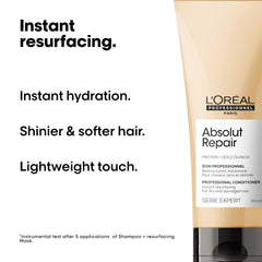 L’Oréal Professionnel | Absolut Repair Conditioner | For dry & damaged hair | Repairs & Hydrates Dry, Damaged Hair |With Gold Quinoa & Protein | SERIE EXPERT | 200 ml