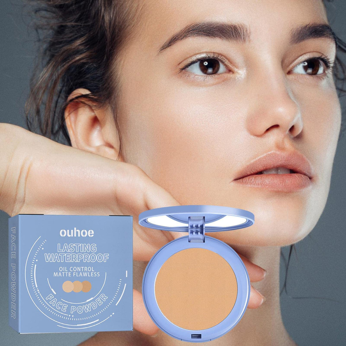 Setting Powder,Pressed Setting Powder Foundation - Make Up Face Corrector Concealer For Dark Blemishes Under Eye Circles Cover