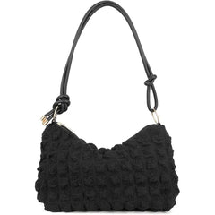 TERRIFI Women's Fashion Handbag - Black Plaid Shoulder Bag for Work, School, Shopping and Travel - Black
