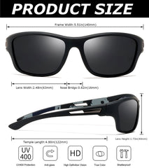 Sports Sunglasses Polarized For Mens Womens Driving Fishing Running Wrap Around Sun Glasses Unbreakable Frame Goggles with Glasses rope Strap UV Protection