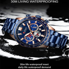 CURREN 8418 Men's Wristwatch Chronograph Waterproof Brand Luxury Sports Military - GREEN