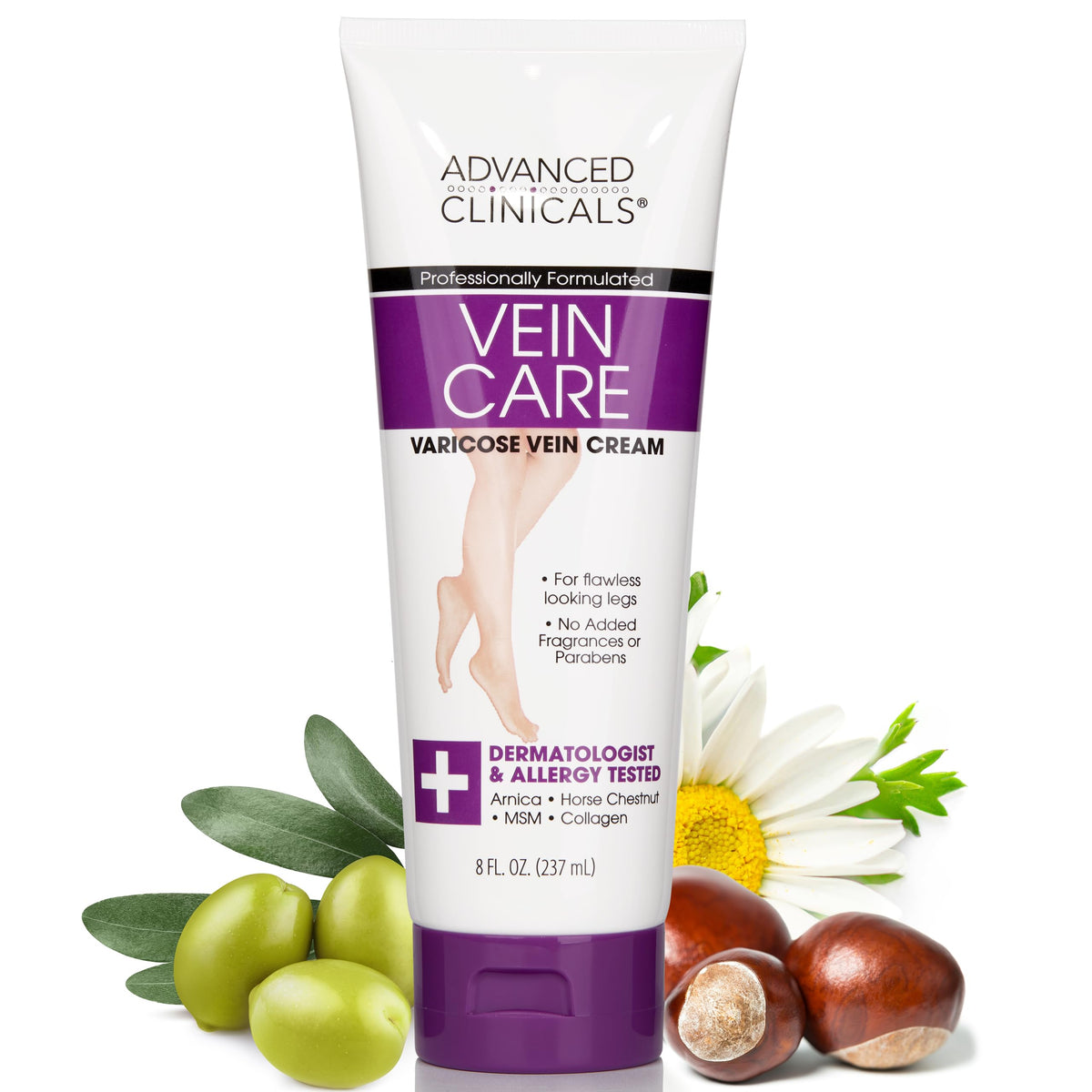 Advanced Clinicals Vein Care Eliminates the Appearance of Varicose Veins, Spider Veins, Guaranteed Results! 8 oz Multi