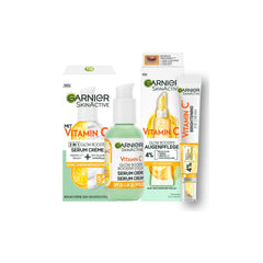 Garnier SkinActive Vitamin C Glow Booster Set with Anti-Fatigue Eye Care and Serum Cream, for Radiant and Even Skin and to Reduce Fatigue Signs