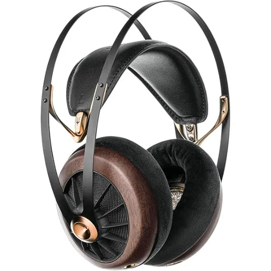 MEZE AUDIO 109 PRO Wired Over The Ear Walnut Wood Audiophile Open Back Headphones 50mm Dynamic Drivers Low Impedance 40 Ohms Cables and Carrying Pouch
