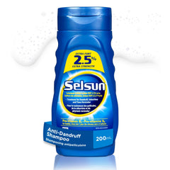 Selsun Blue Anti-Dandruff Shampoo, Dandruff Treatment with 2.5% Extra Strength Selenium Sulfide and Pro-Vitamin B5 - 200ml