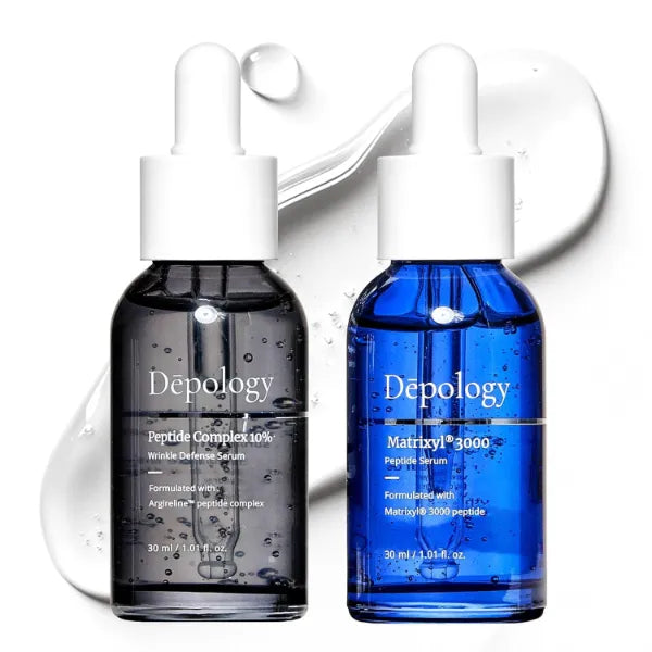 Depology Peptide Serum Duo, MATRIXYL 3000 + Peptide Complex 10% Wrinkle Defense, Argireline, Hydrating Face Serum Targets Dynamic Wrinkles