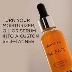 TAN-LUXE Tan Luxe THE FACE Self Tan Drops, Light/Medium (10 ml) Add Tanning Drops to Skin Care for Custom Face Tan, Cruelty Free & Vegan