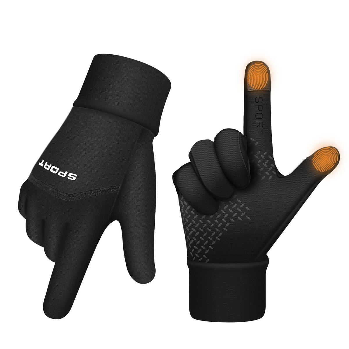 Winter Gloves, for Women Men Cold Weather, 14°F Winter Cycling Gloves for Men Women, with Touchscreen Fingers, Waterproof Thermal Gloves, for Running, Cycling, Climbing, Hiking, Biking, Driving,(M) - Black